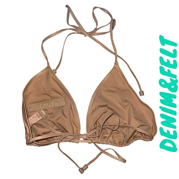 SKIMS Pvc Triangle Bikini Top | Color: Ochre | NEW/NWT!! 🌊👙☀️ - Picture 8 of 9